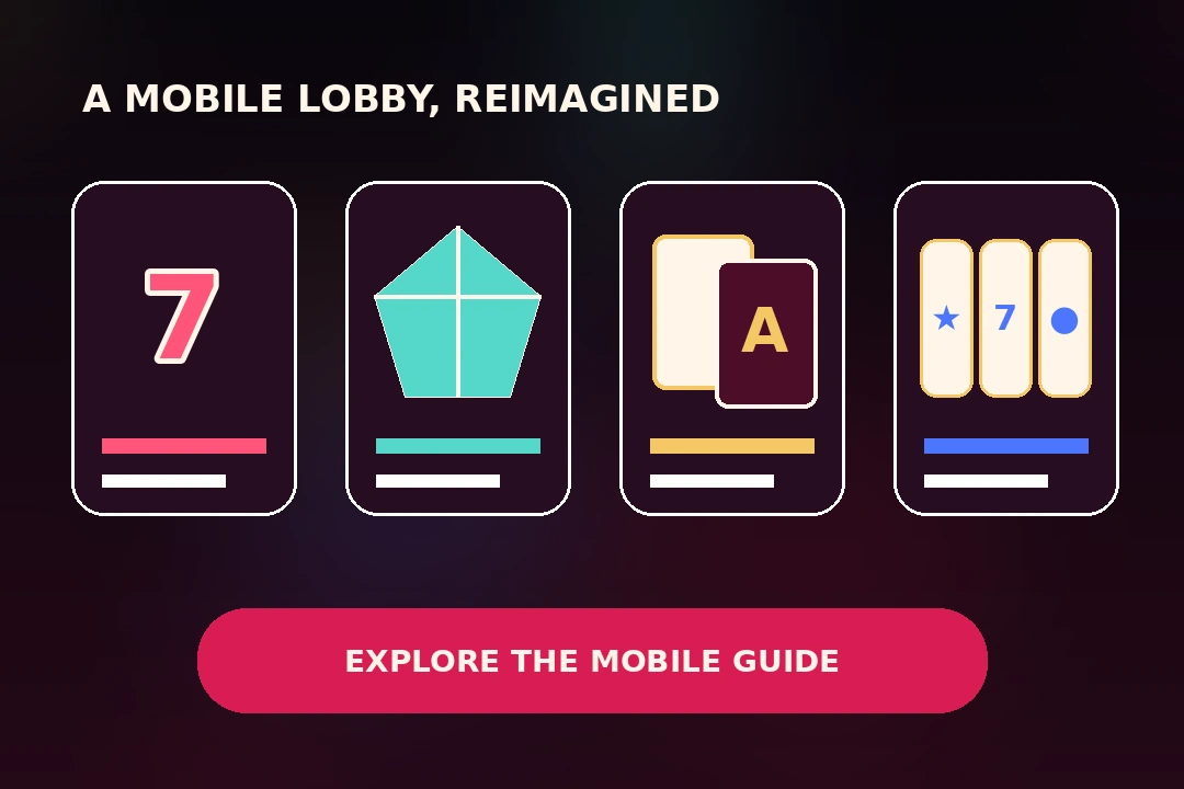 Oryginalna kompozycja fikcyjnych kafelków w mobilnym lobby